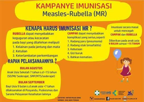  kampanye imunisasi Measles Rubella (MR)