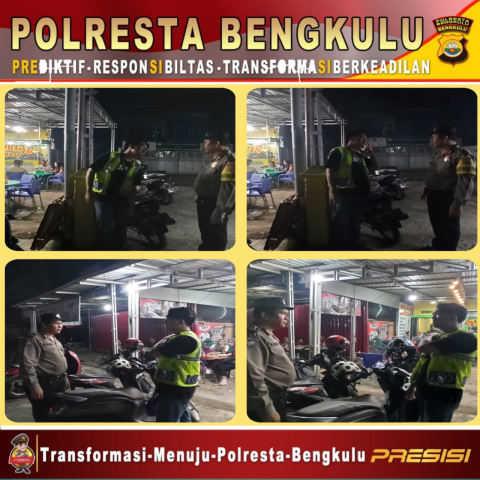 Patroli Malam, Personel Polsek Teluk Segara Sampaikan Imbaun Kamtibmas Kepada Petugas Parkir 