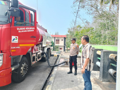 Cegah Penyelewengan BBM Subsidi, Polsek Lais Monitoring Penyaluran SPBU 