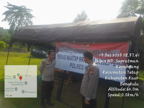 Antispasi Gangguan Kamtibmas, Polres Kaur Patroli Jaga di Kantor KPUD 