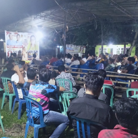 Personel OMB Polres Kaur Lakukan Pengamanan Kampanye Tatap Muka Calon Angota DPR RI 