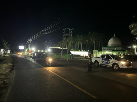 Sat Lantas Polres Kaur Patroli Blue Light, Monitor Arus Lalin 