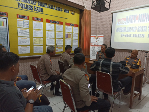 Evaluasi Kinerja Selama Operasi Mantap Brata Nala 2023, Polres Kaur Gelar Anev Minggu ke 4 