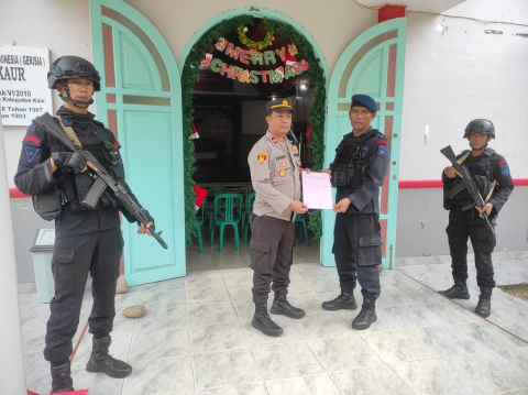 Amankan Perayaan Natal, Polres Kaur Lakukan Sterilisasi di Gereja 