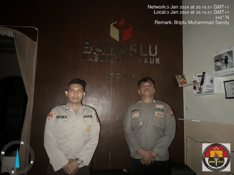 Patroli Polres Kaur, Tingkatkan Kepedulian Pengawasan dan Pengamanan Kantor Bawaslu 