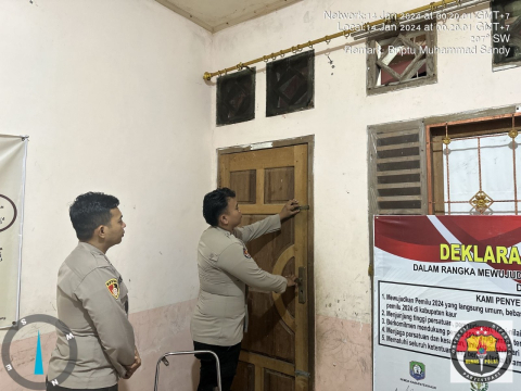 Patroli Berkala, Polres Kaur Lakukan Pengamanan Diseputaran Kantor Bawaslu 