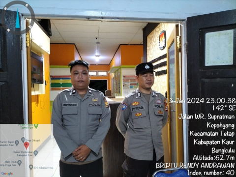 Hindari Gangguan Kamtibmas di Seputaran Kantor KPU, Polres Kaur Gelar Patroli 