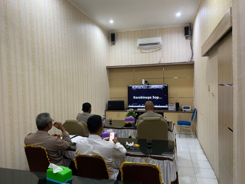 Persiapan Pemungutan dan Perhitungan Suara Pemilu Tahun 2024, Polres Kaur Ikuti Vicon Asops Polri 