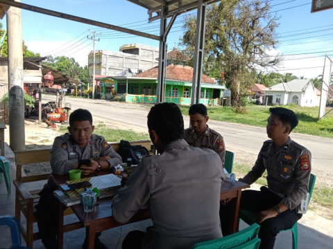 Satgas Kamseltibcarlantas Sambang ke Gudang Logistik 2 KPU Kaur, Sampaikan Imbauan kepada Petugas Pengamanan Gudang 