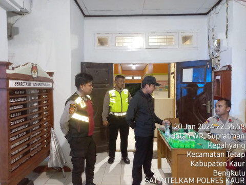 Polres Kaur Patroli KRYD Tingkatkan Keamanan di Kantor KPU, BAWASLU, dan Gudang Logistik KPUD