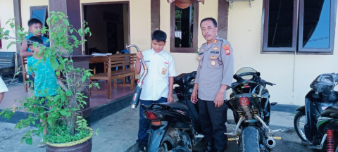 Polsek Lais Laksanakan Razia Kendaraan yang menggunakan Kenalpot Brong