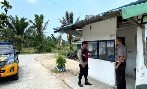Patroli Objek Vital, Polsek Nasal Sampaikan Imbauan Kamtibmas 