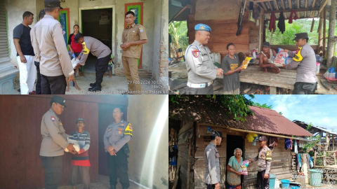 Program Selasa Berbagi, Polres Kaur dan Polsek Jajaran Bagikan Beras dan Minyak Goreng kepada Warga Kurang Mampu 
