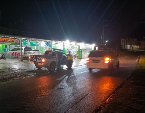 Sat Lantas Polres Kaur Patroli Blue Light, Cegah Aksi Balap Liar Jalan Lintas Bengkulu Lampung