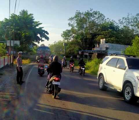 Wujud Polri Presisi dengan Pengaturan Arus Lalu Lintas Program Morning Traffic Control