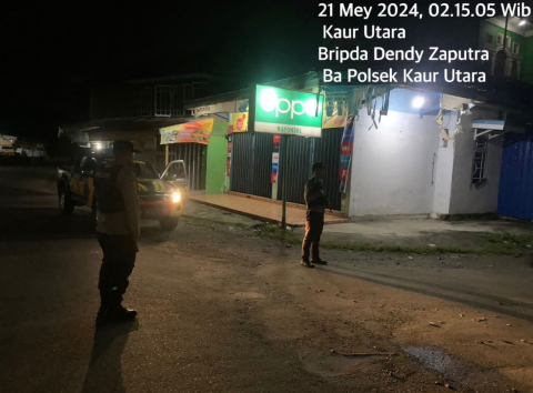 Sambangi Pemukiman Penduduk dan Tempat Rawan Kamtibmas, Polsek Kaur Utara Patroli KRYD, Cegah Tindak Pidana 3C  