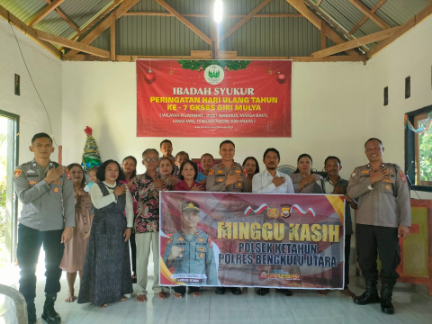 Minggu Kasih, Polsek Ketahun Sambangi Kegiatan Ibadah di Gereja GSKBS