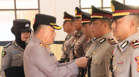 Kapolres Kaur Polda Bengkulu Pimpin Sertijab Kasat Intelkam, Kapolsek Kaur Selatan Serta Kapolsek Maje