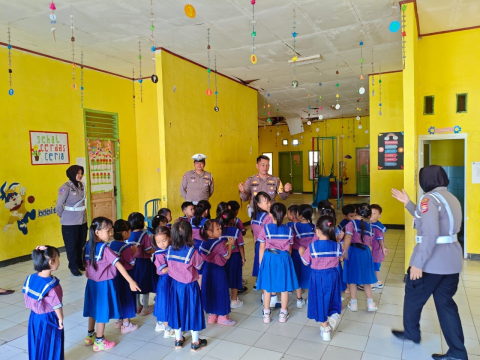 Police Goes To School, Sat Lantas Polres Kaur Kunjungi TK Pembina Kaur Selatan