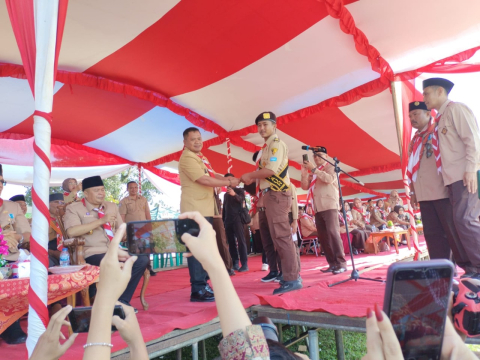 Kabag Log Polres Kaur Hadiri Upacara HUT Pramuka Ke-63 Tahun 2024