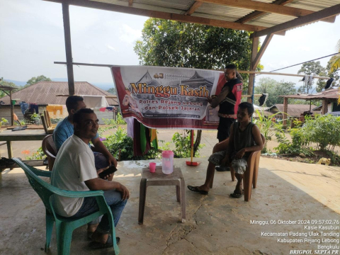 Polsek Padang Ulak Tanding Gelar Minggu Kasih Bersama Warga Sampaikan Pesan Kamtibmas 