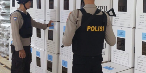 Polres Mukomuko Terus Perketat Pengamanan di Gudang Logistik KPU Kabupaten Mukomuko