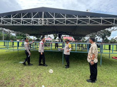 Kapolres Rejang Lebong Pimpin Pengecekan Lokasi Kampanye Rapat Umum di Stadion Air Bang 