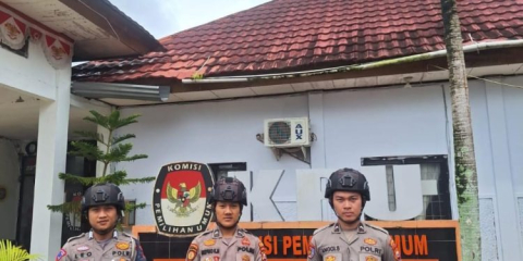 24 Jam Personil Polres Kepahiang Mengamankan Kantor Kpu Dan Bawaslu Kepahiang