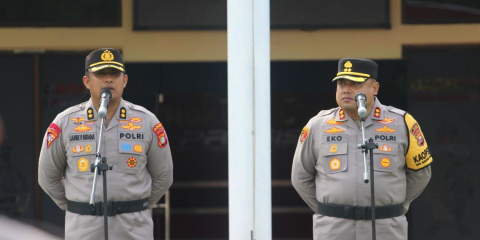 Farewell Parade Iringi Acara Pisah Sambut Kapolres Bengkulu Utara 