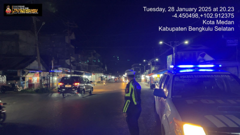 Satlantas Polres Bengkulu Selatan Gelar Blue Light Patrol, Antisipasi Gangguan Kamtibmas dan Kamseltibcar Lantas