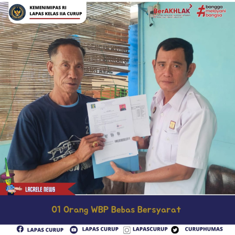 Satu WBP Lapas Curup Terima Program Pembebasan Bersyarat