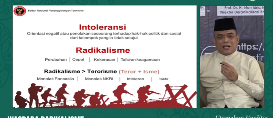 Direktur Deradikalisasi BNPT RI Prof. Dr. H. Irfan Idris, MA