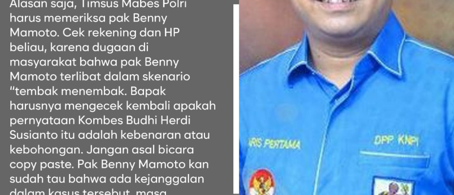 Bela Mahfud, Ketum KNPI Kritik Balik Pernyataan Bambang Pacul