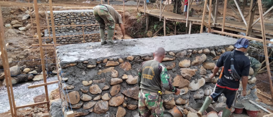 Satgas TMMD 114 kejar target sasaran fisik pembangunan jembatan