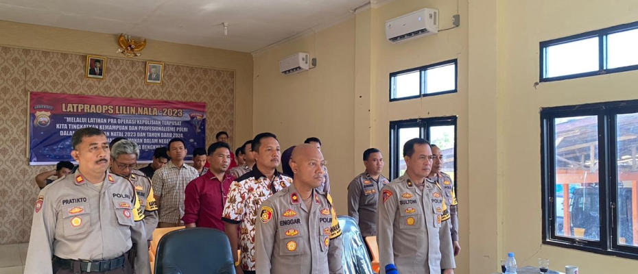 Hadapi Perayaan Natal dan Tahun Baru, Polres Kaur Ikuti Vicon Lat Pra Ops Terkait Kesiapan Ops Lilin Nala Tahun 2023 