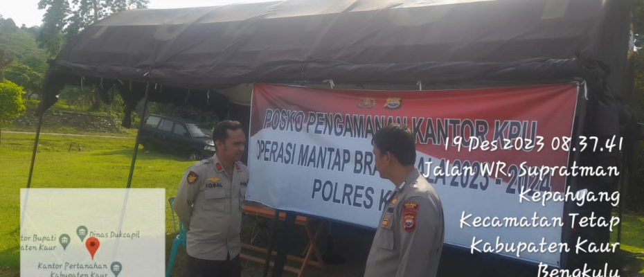 Antispasi Gangguan Kamtibmas, Polres Kaur Patroli Jaga di Kantor KPUD 