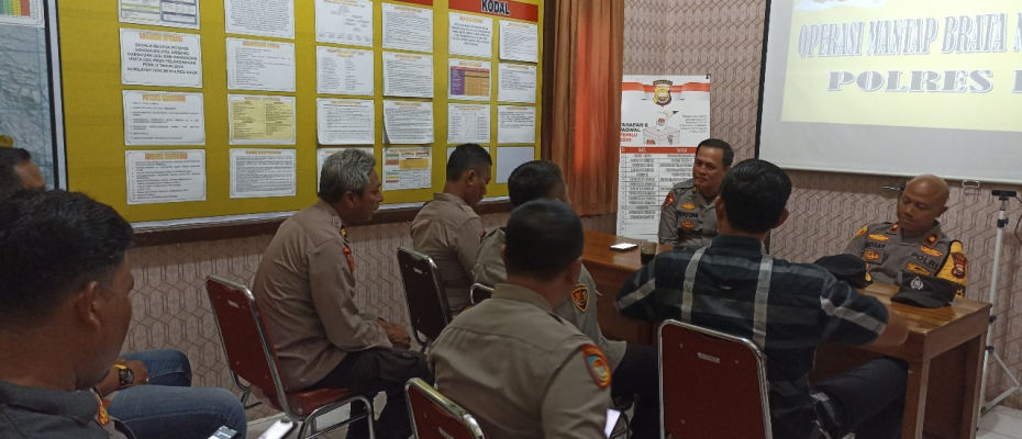 Evaluasi Kinerja Selama Operasi Mantap Brata Nala 2023, Polres Kaur Gelar Anev Minggu ke 4 