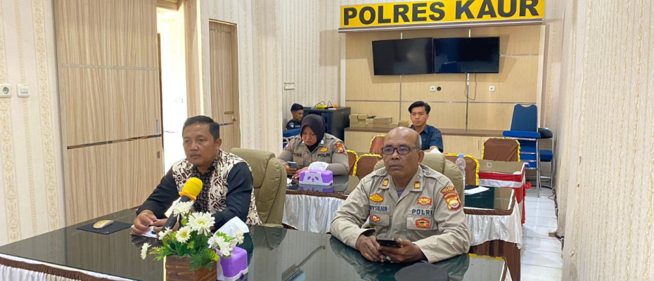 Polres Kaur Ikuti Vicon Program Quick Wins TW IV Mendukung Kegiatan KRYD Nusantara Cooling System 2023-2024