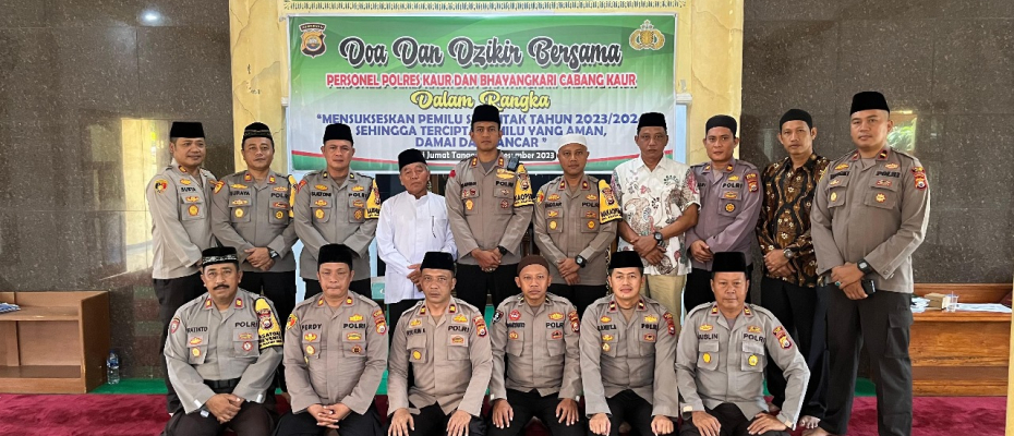 Sukseskan Pemilu Serentak Tahun 2024, Polres Kaur Gelar Doa dan Dzikir Bersama