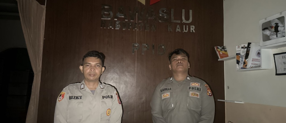 Patroli Polres Kaur, Tingkatkan Kepedulian Pengawasan dan Pengamanan Kantor Bawaslu 