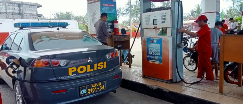 Jaga Sitkamtibmas, Personel Polsek Kaur Selatan Patroli KRYD, Sambangi Bank BPD, Mini Market dan SPBU