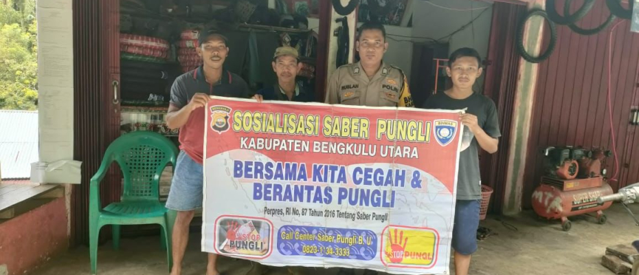 Cegah Pungutan Liar Bhabinkamtibmas Laksanakan Sosialisasikan Saber Pungli di Desa Penyangkak