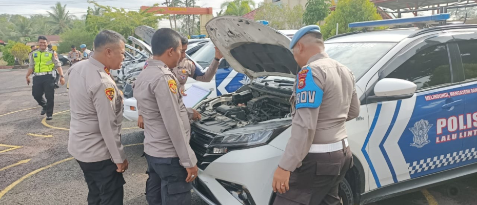 Dukung Keamanan dan Ketertiban Pelaksanaan Pemilu 2024, Polres Kaur Cek Kendaraan Dinas