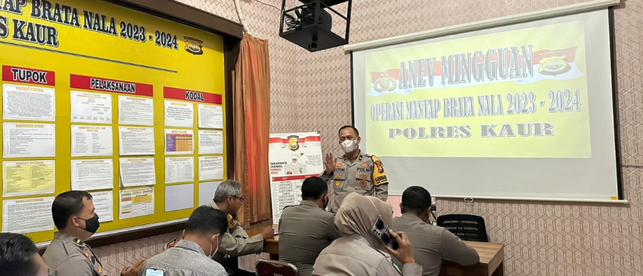 Pastikan Kinerja OMB Nala 2024 Berjalan Efektif dan Efisien, Polres Kaur Laksankan Anev Minggu ke Delapan 