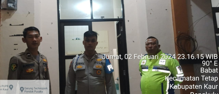 Anggota Piket Polres Kaur Patroli Pengamanan Kantor Bawaslu 