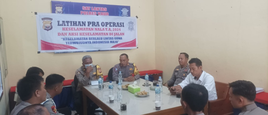 Sat Lantas Polres Kaur Laksankaan Lat Pra Ops Keselamatan Nala Tahun 2024