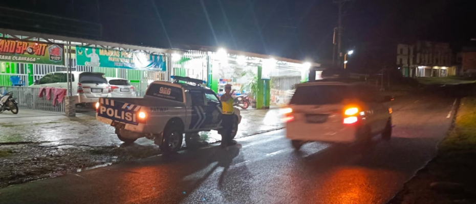 Sat Lantas Polres Kaur Patroli Blue Light, Cegah Aksi Balap Liar Jalan Lintas Bengkulu Lampung