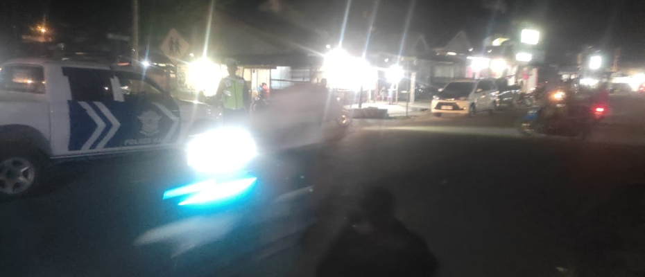 Sat Lantas Polres Kaur Patroli Blue Light Jalan Lintas Bengkulu Lampung