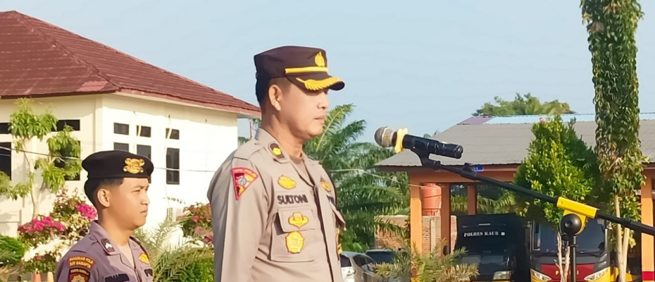 Kabagops Pimpin Apel Pagi Personel Polres Kaur
