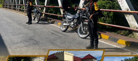 Personil Kompi 3 Batalyon B Pelopor Satuan Brimob Polda Bengkulu Laksanakan Patroli Kamtibmas .